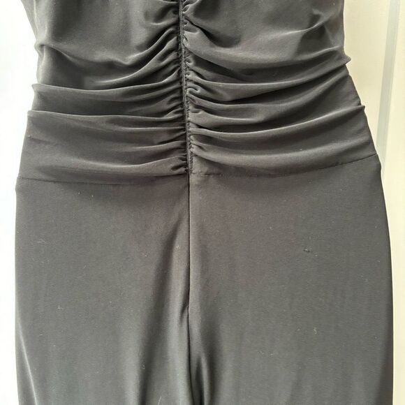Jessica Howard formal evening black‎ halter midi dress embellished waist size 8 - Picture 8 of 11